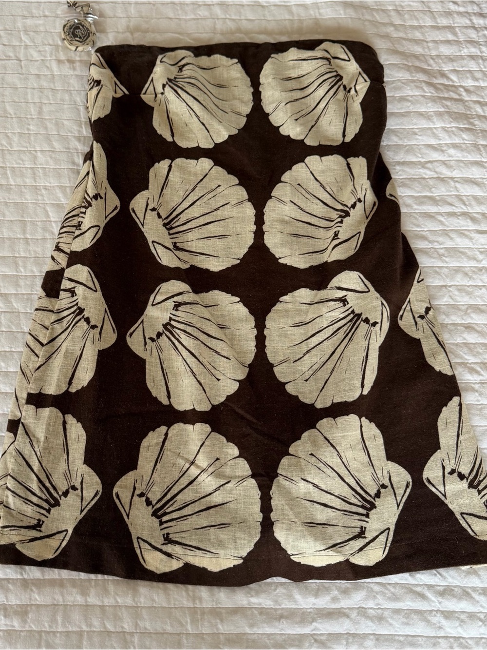 Abercrombie & Fitch Brown and Cream Shell Print Romper S